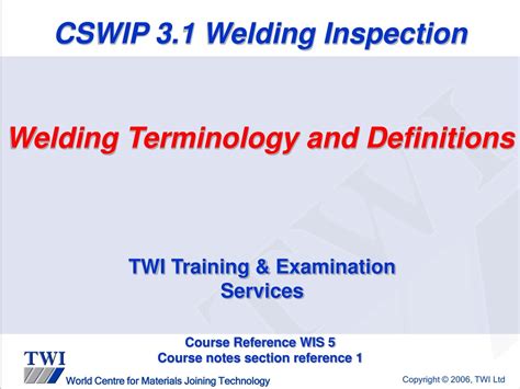 cswip 3.1 welding inspector.